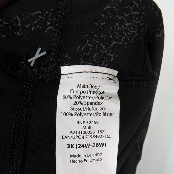 Avia Plus Size 3X Black Zebra Print Cropped Active Legging - Picture 3 of 6